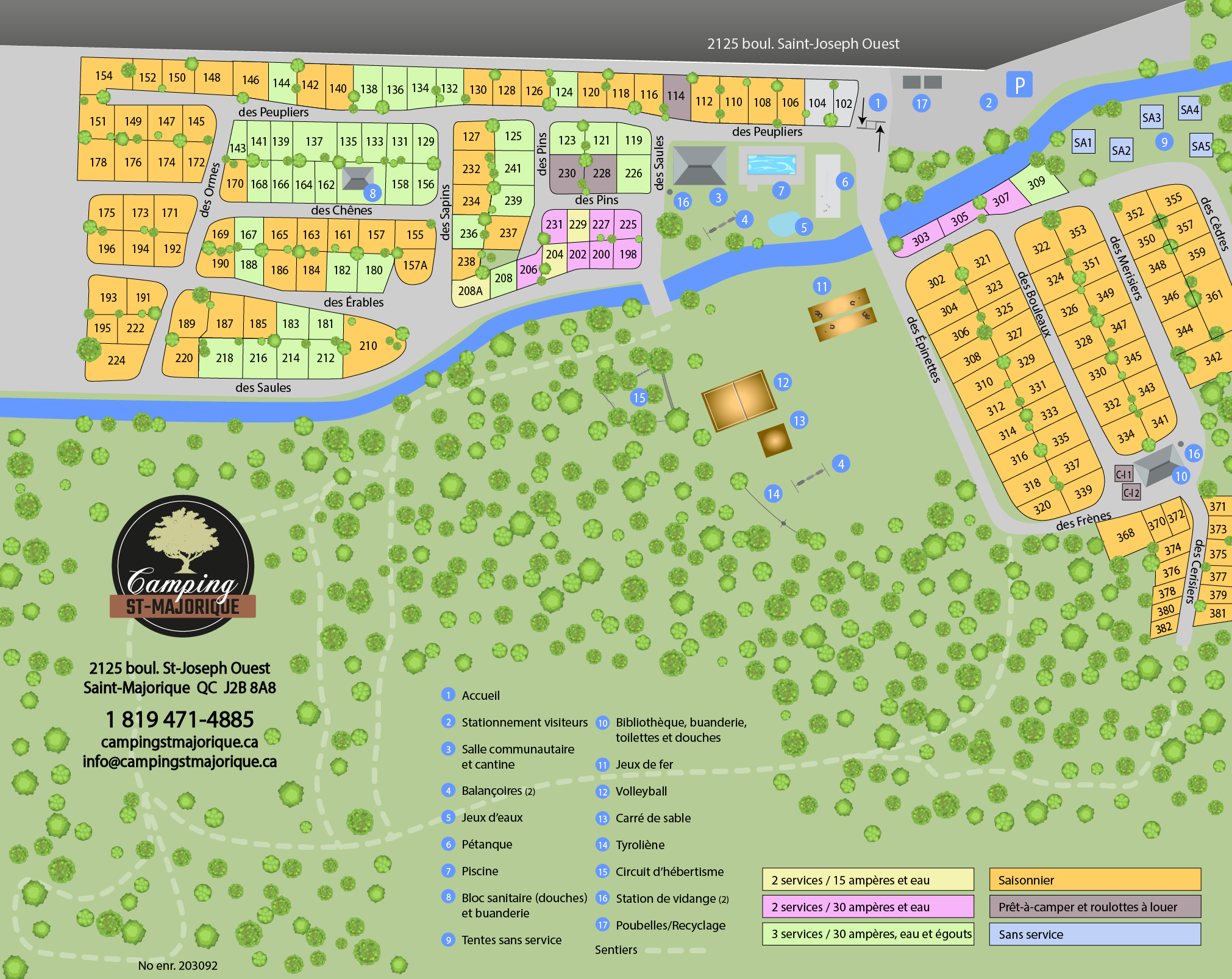 Plan du Camping St-Majorique